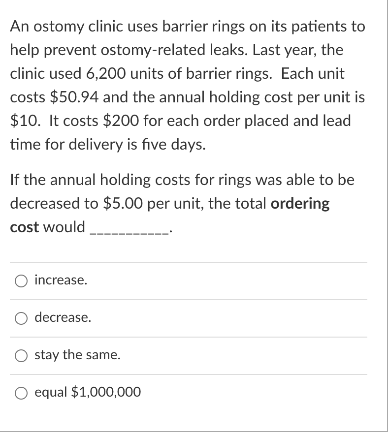 An ostomy clinic uses barrier rings on its