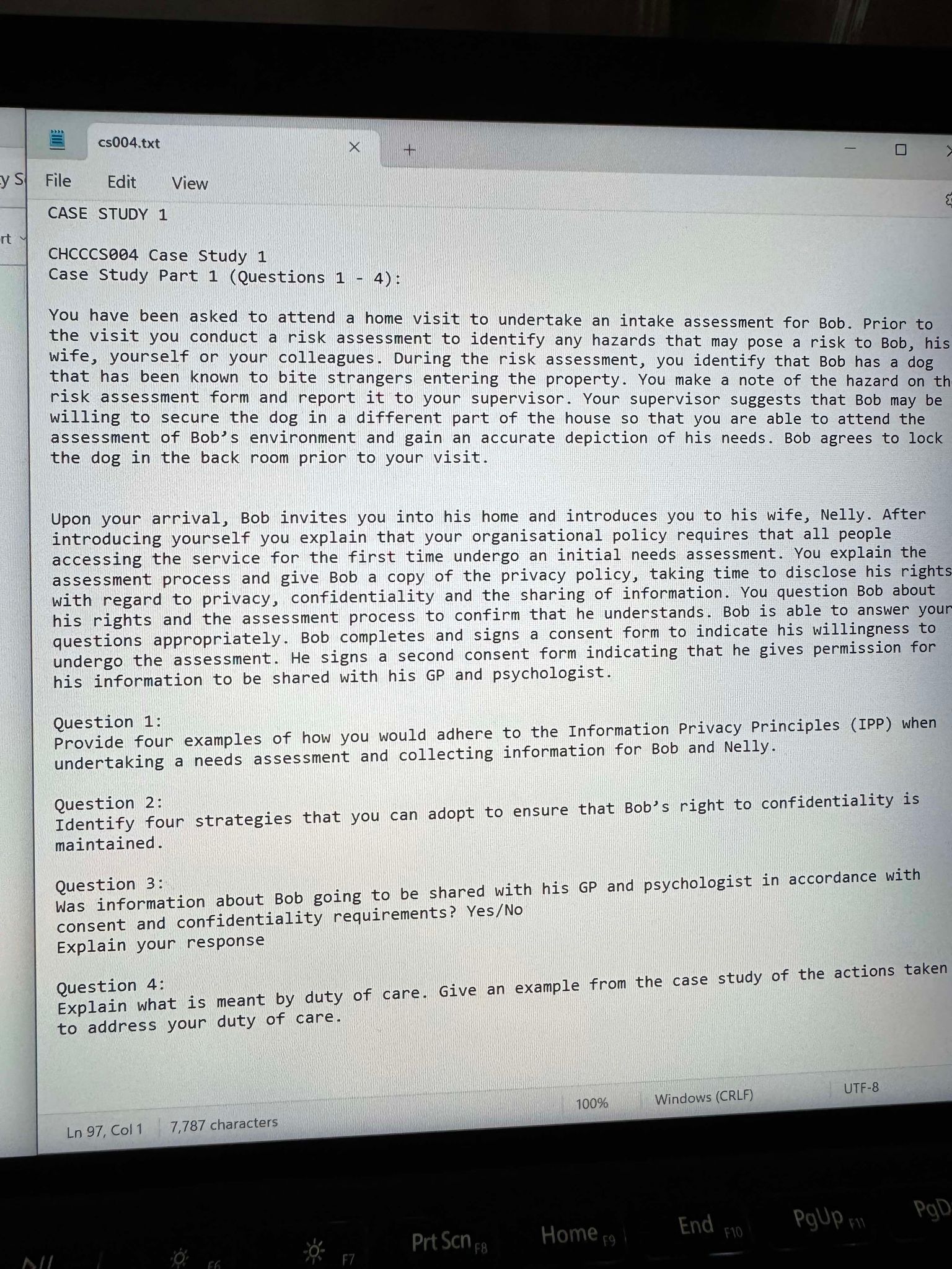 Please explain / answer case study as much as no