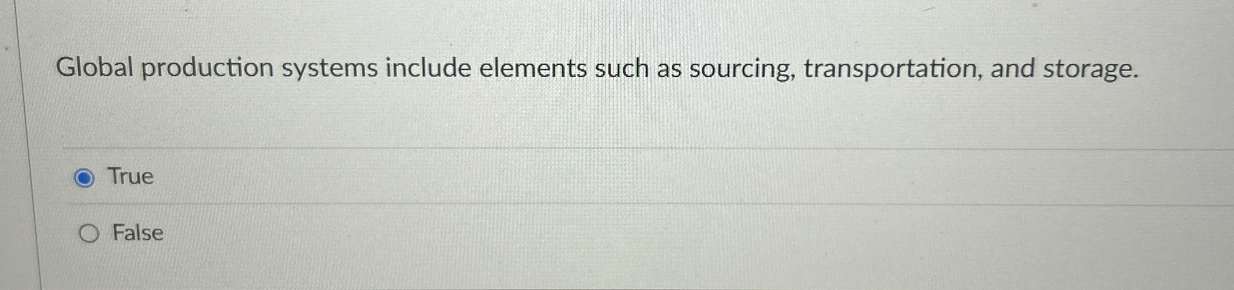 Global production systems include elements such