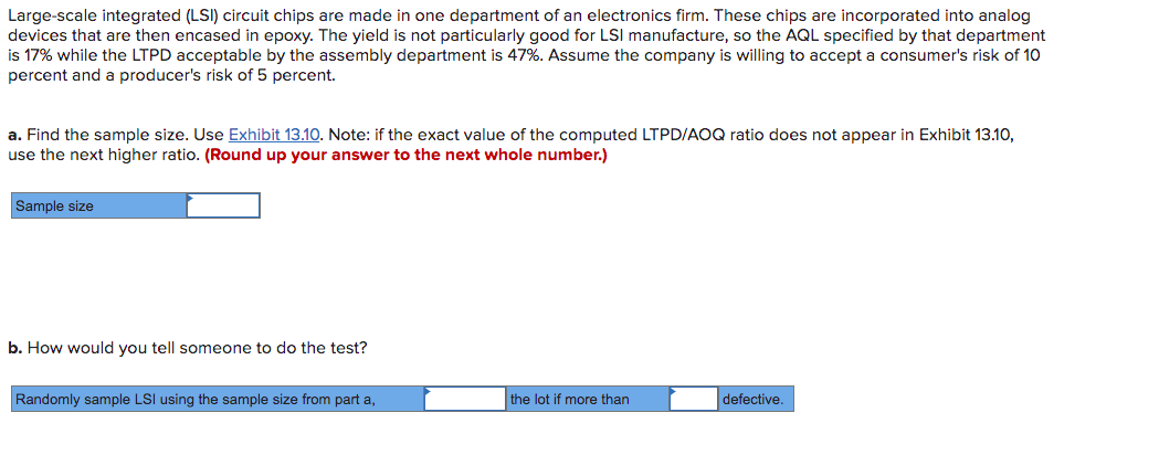 Exhibit 13.10 Excerpt from a Sampling Plan Table
