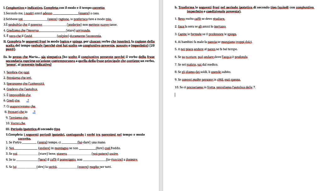 I need help with this Italian assignment...