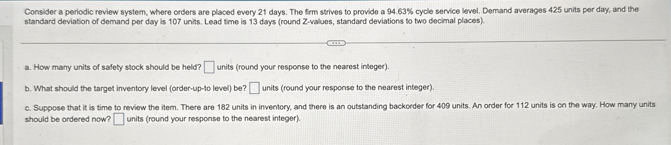 Consider a periodic review system, where orders