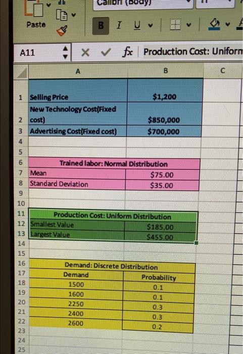Note: please solve it in excel and please show