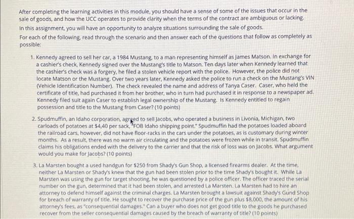 After completing the learning activities in this