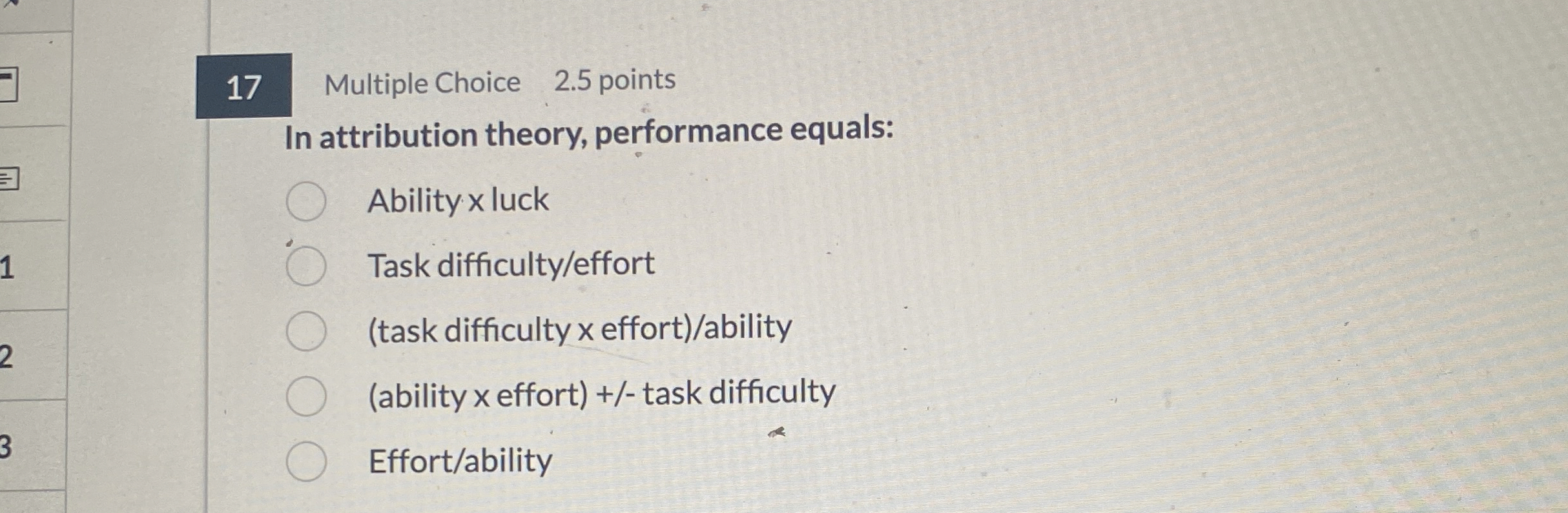 1 7 Multiple Choice 2 . 5 points In attribution