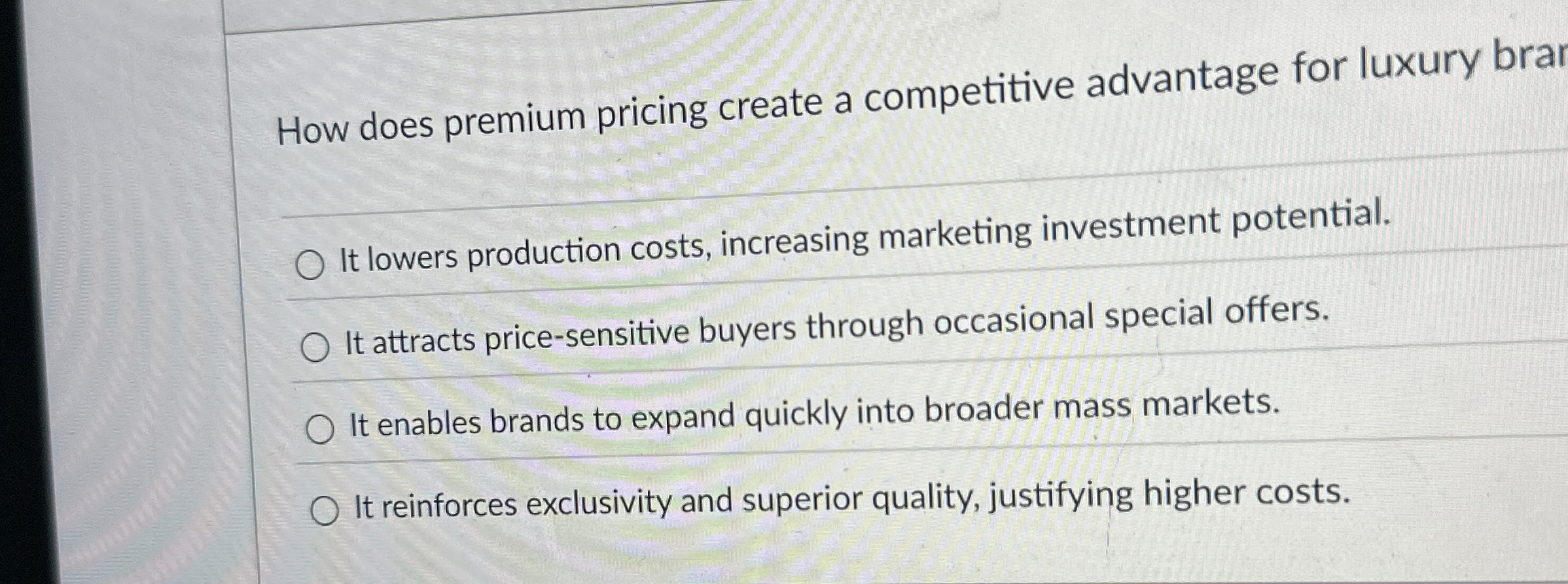 How does premium pricing create a competitive