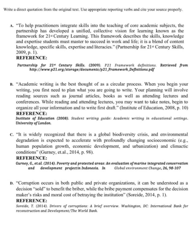 Write a direct quotation from the original text.