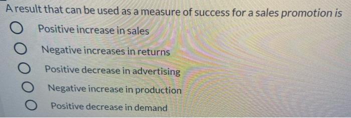 marketing A result that can be used as a measure
