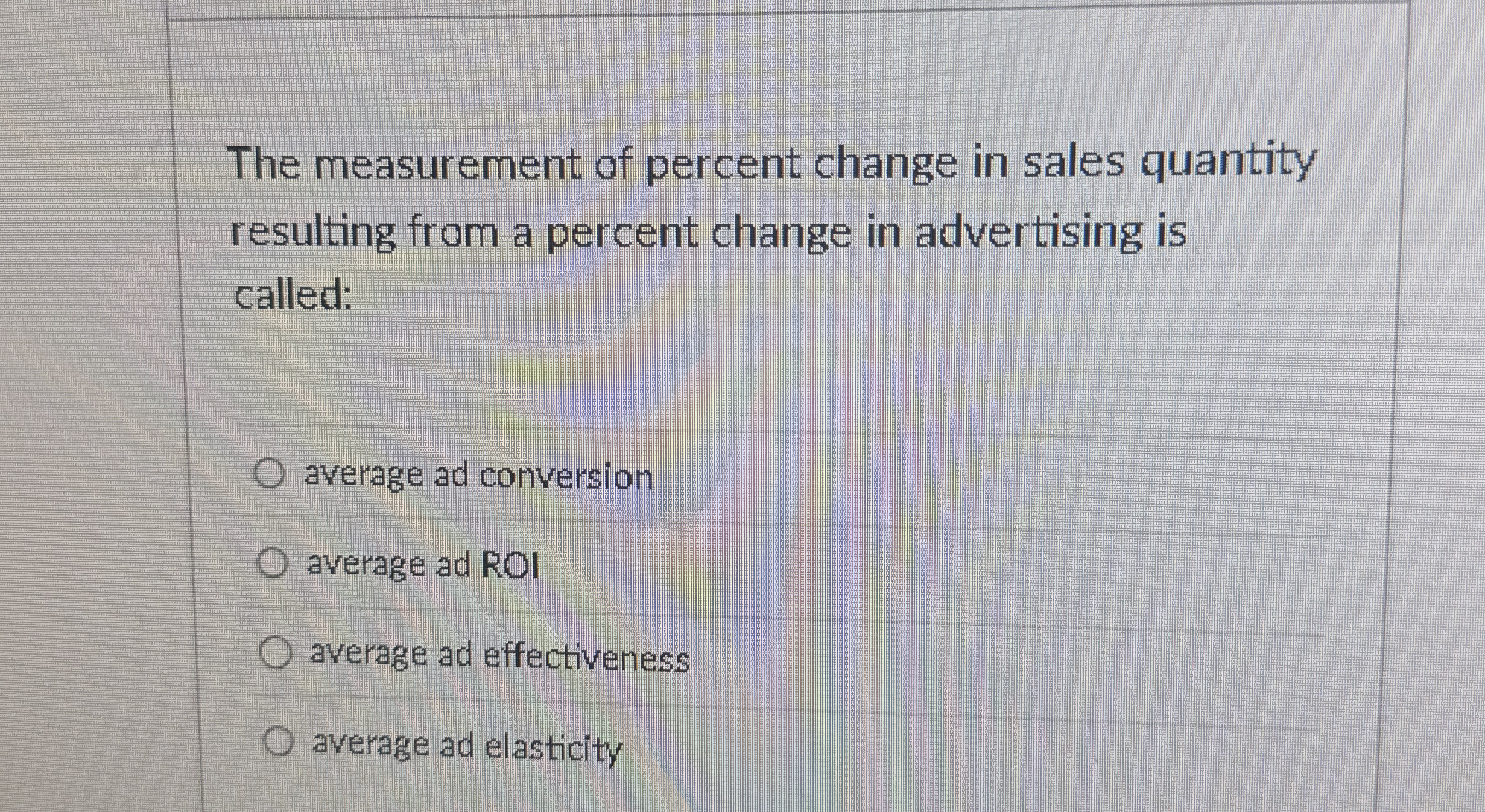 The measurement of percent change in sales