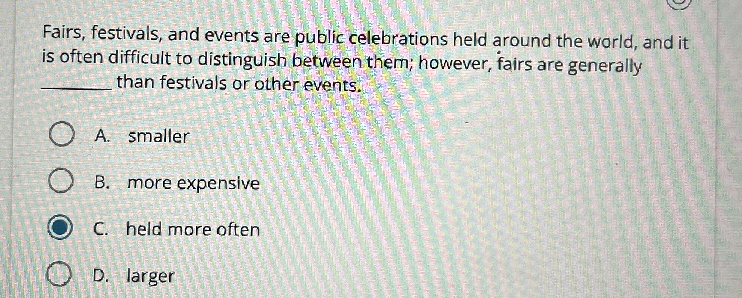Fairs, festivals, and events are public