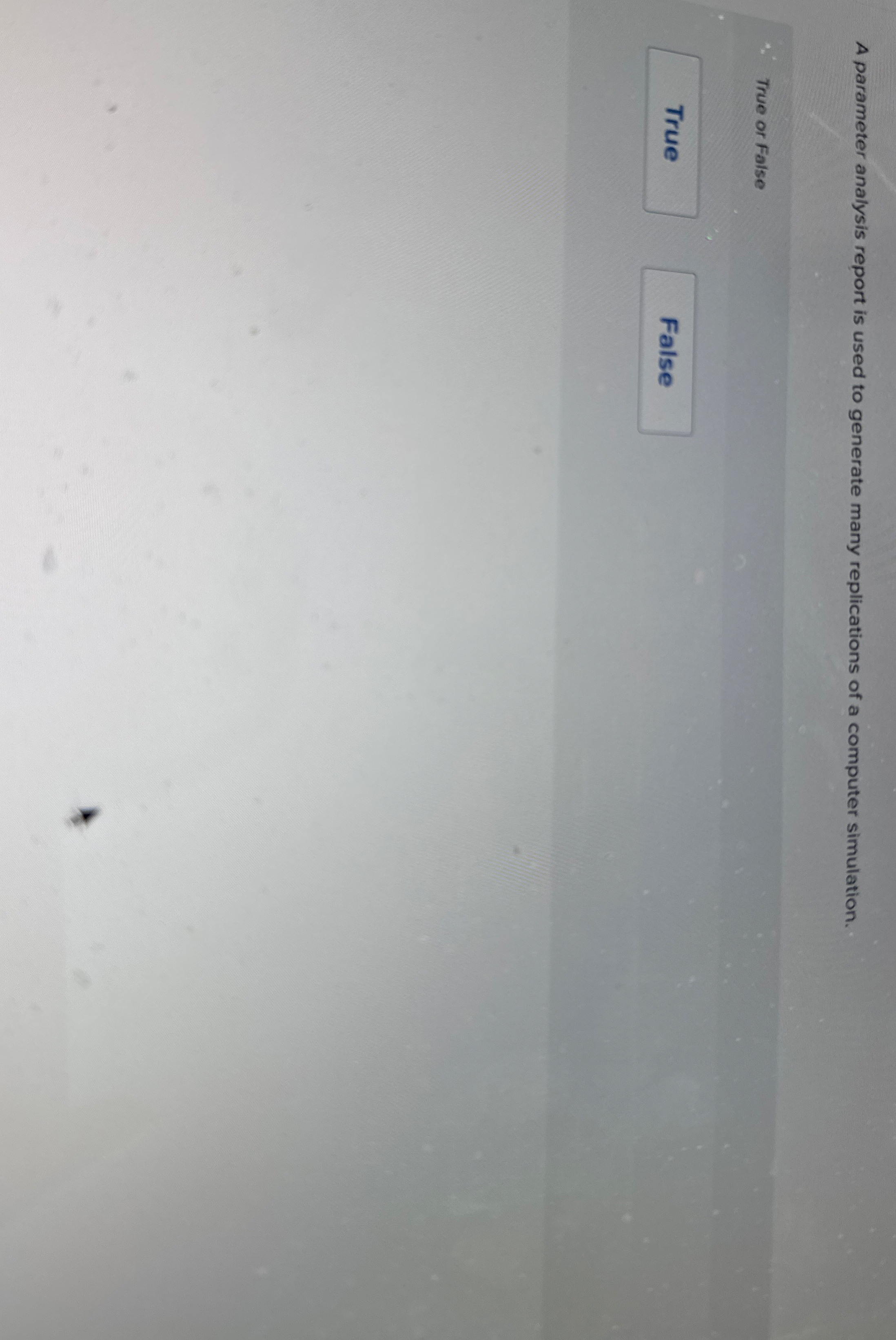 A parameter analysis report is used to generate