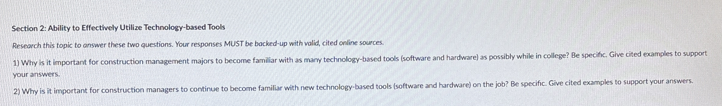 Section 2 : Ability to Effectively Utilize