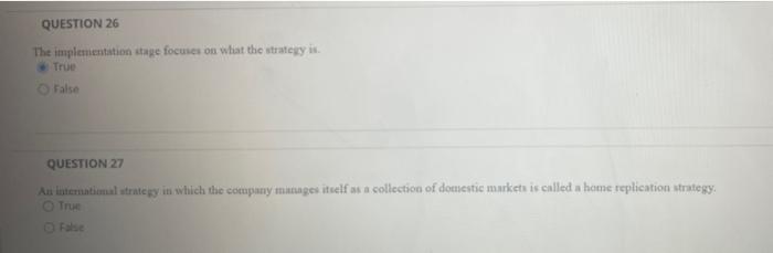 QUESTION 26 The implementation stage focuses on