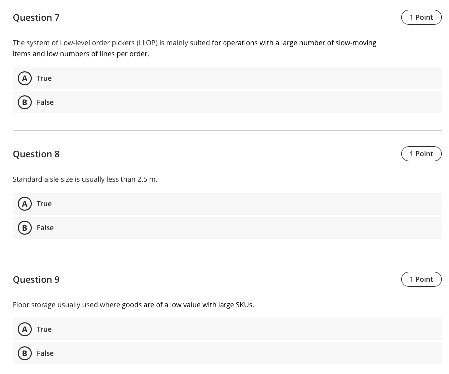 Question 7 1 Point The system of Low-level order