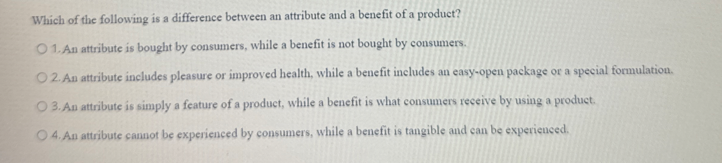 Which of the following is a difference between an