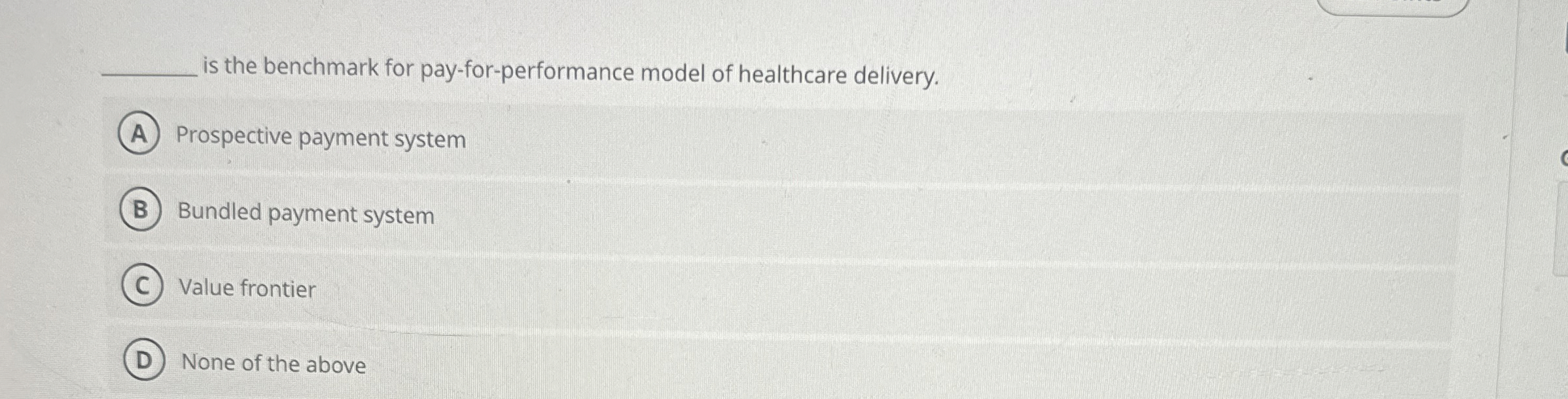 is the benchmark for pay - for - performance