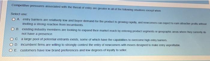 When drawing a strategic group map Select one OA