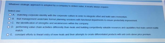 When drawing a strategic group map Select one OA