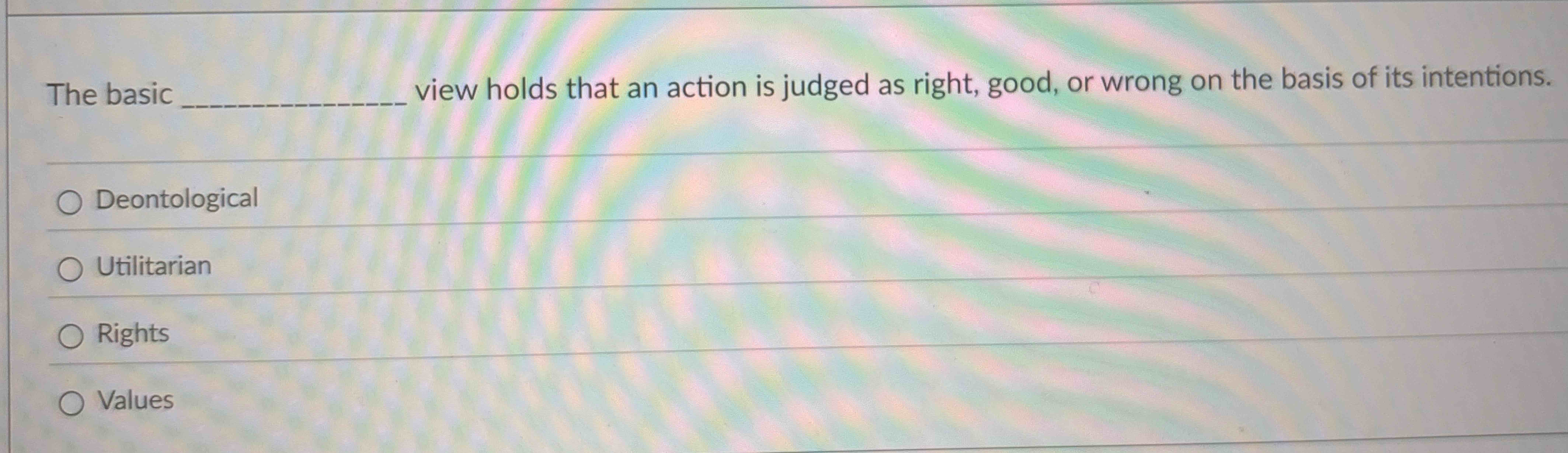 The basic view holds that an action is judged as