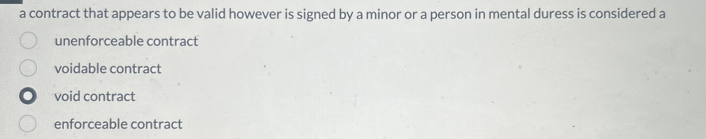 a contract that appears to be valid however is