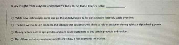 A key insight from Clayton Christensen's