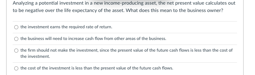 Analyzing a potential investment in a new