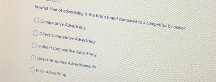 In what kind of advertising is the firm's brand