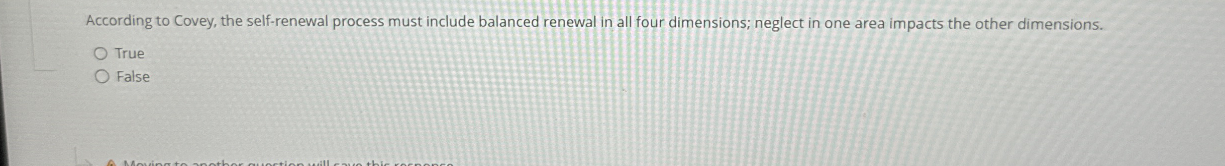 According to Covey, the self - renewal process