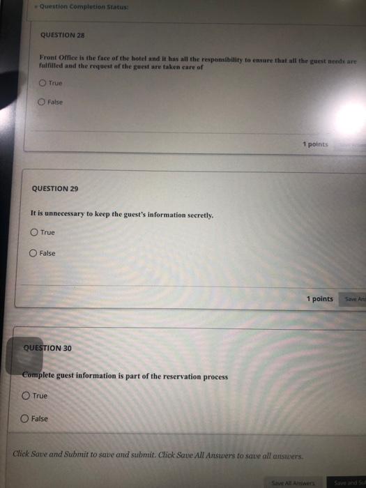 Question Completion Status QUESTION 26 Why