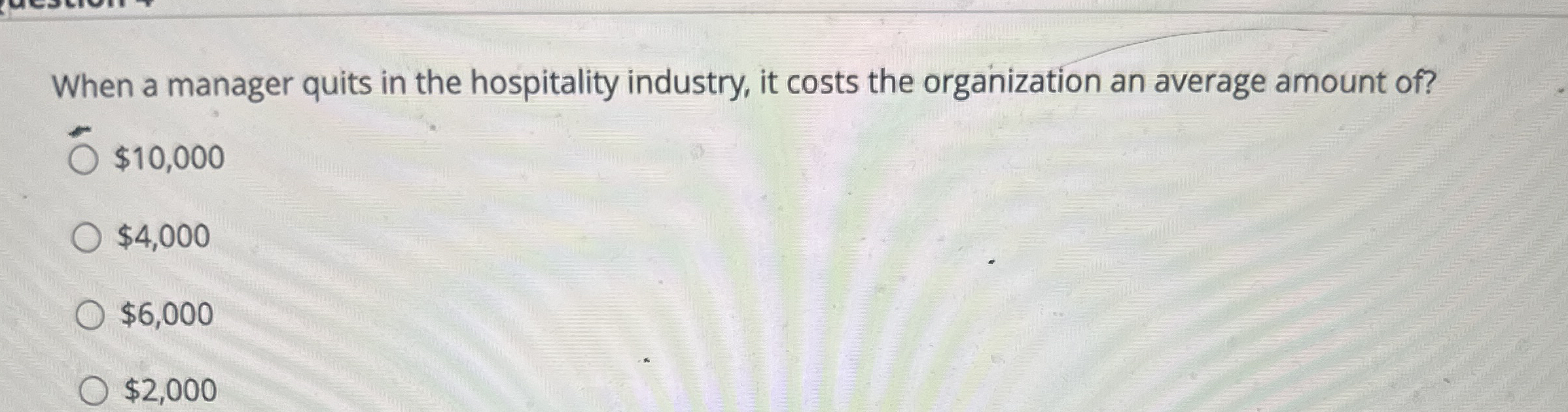 When a manager quits in the hospitality industry,