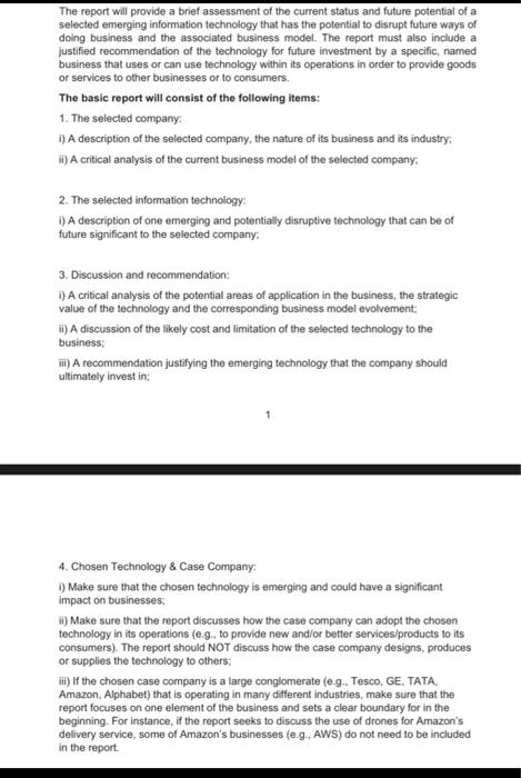 answer must be 2500 words The report will provide