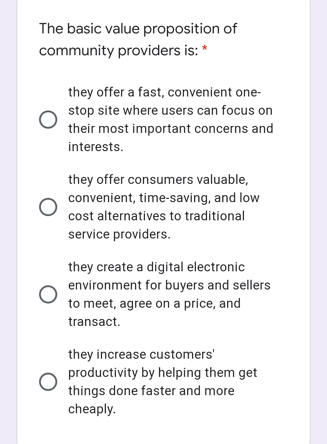 The basic value proposition of community