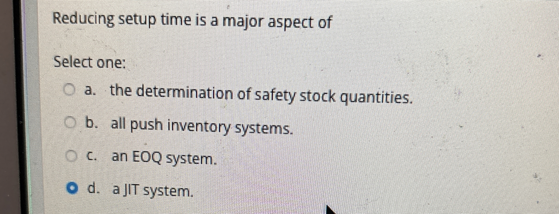 Reducing setup time is a major aspect of Select