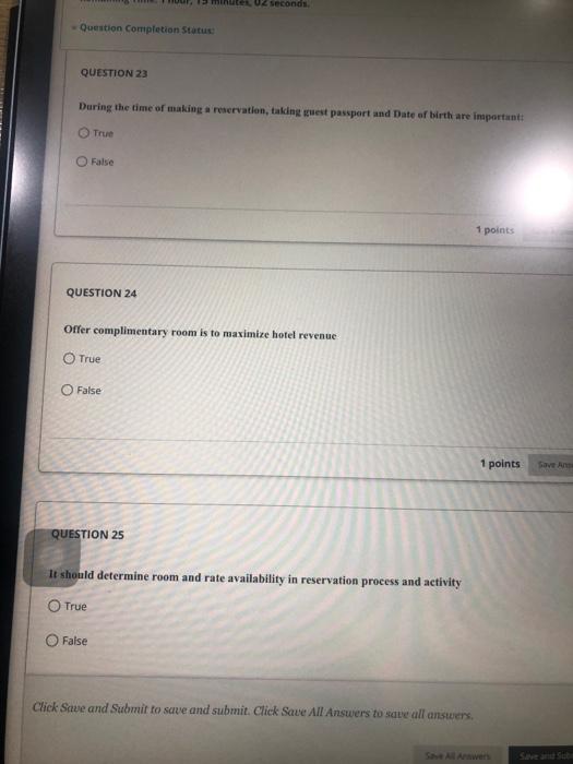 Remaining Time: 1 hour, 15 minutes, 05 seconds