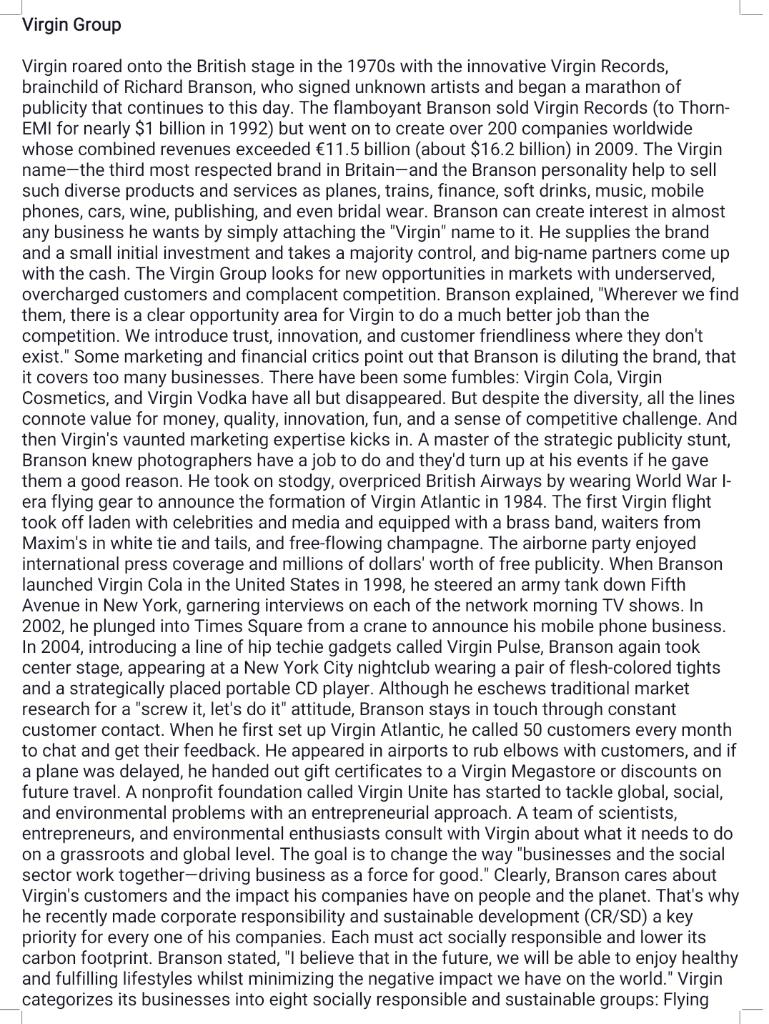 Virgin Group Virgin roared onto the British stage