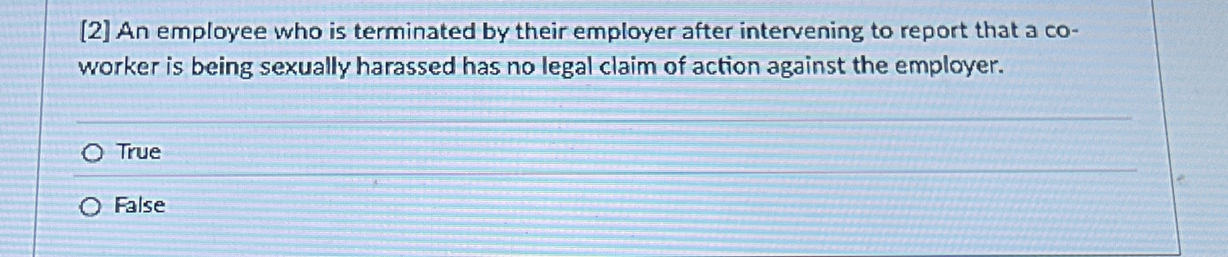 [ 2 ] An employee who is terminated by their