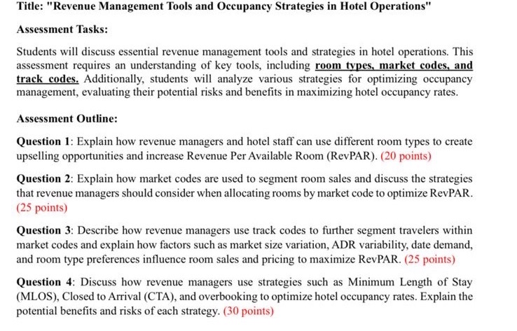 Title: "Revenue Management Tools and Occupancy