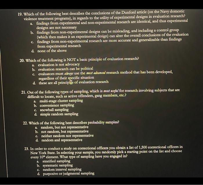 19. Which of the following best describes the