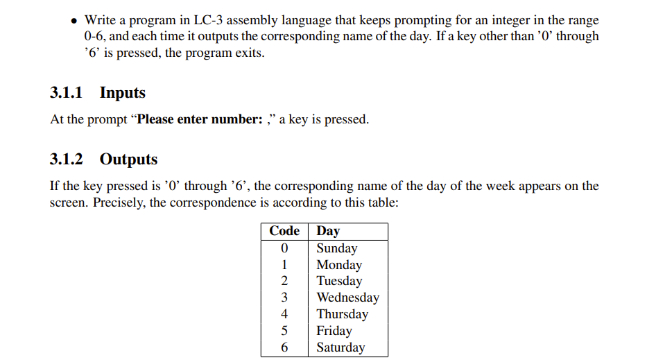Write a program in LC-3 assembly language that