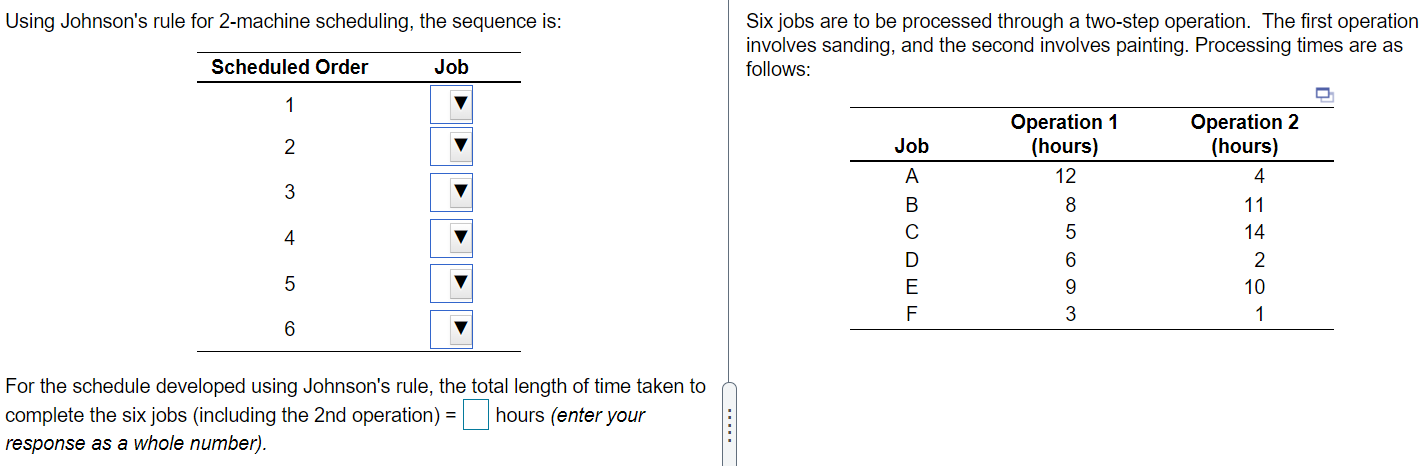 Using Johnson's rule for 2-machine scheduling,