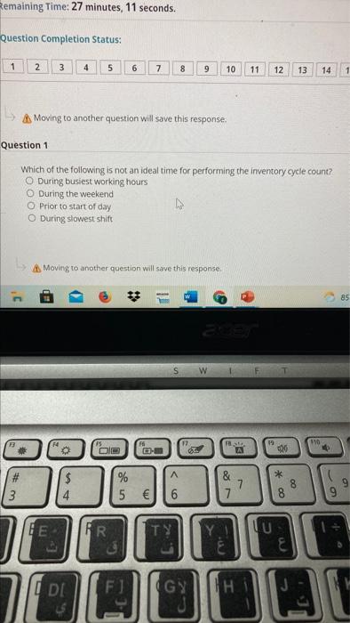 Remaining Time: 27 minutes, 11 seconds. Question