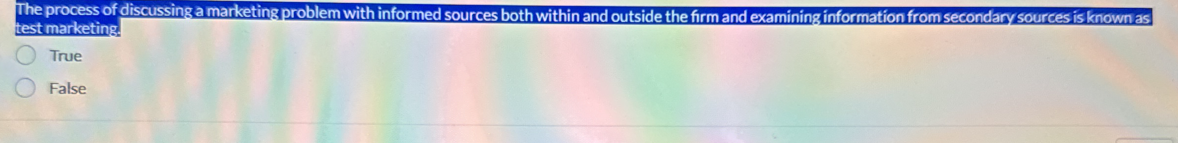 Census data is an example of primary data. True