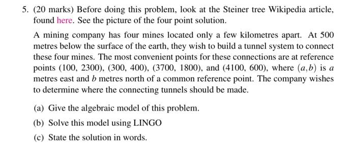 ****USE LINGO**** answers hsing excel woll be