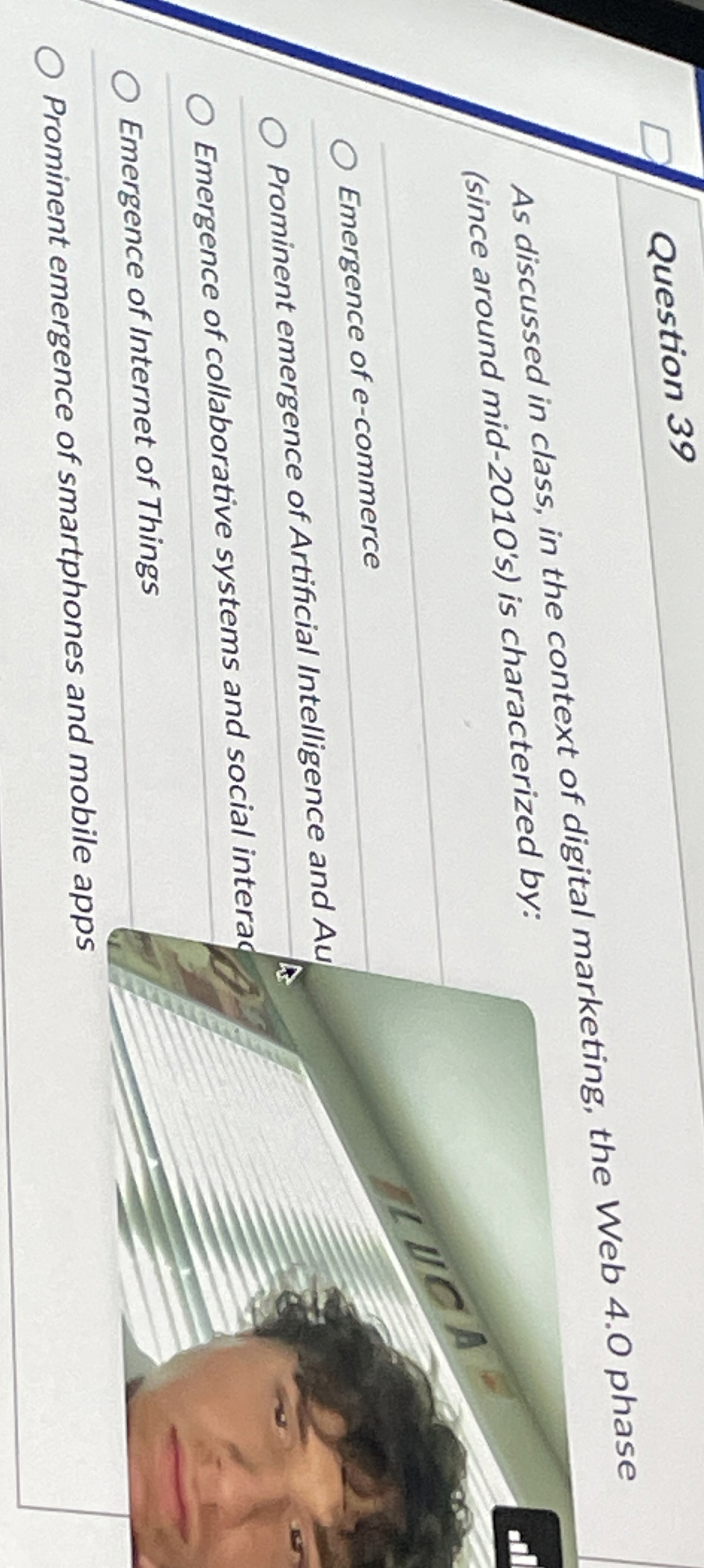 Question 3 9 As discussed in class, in the