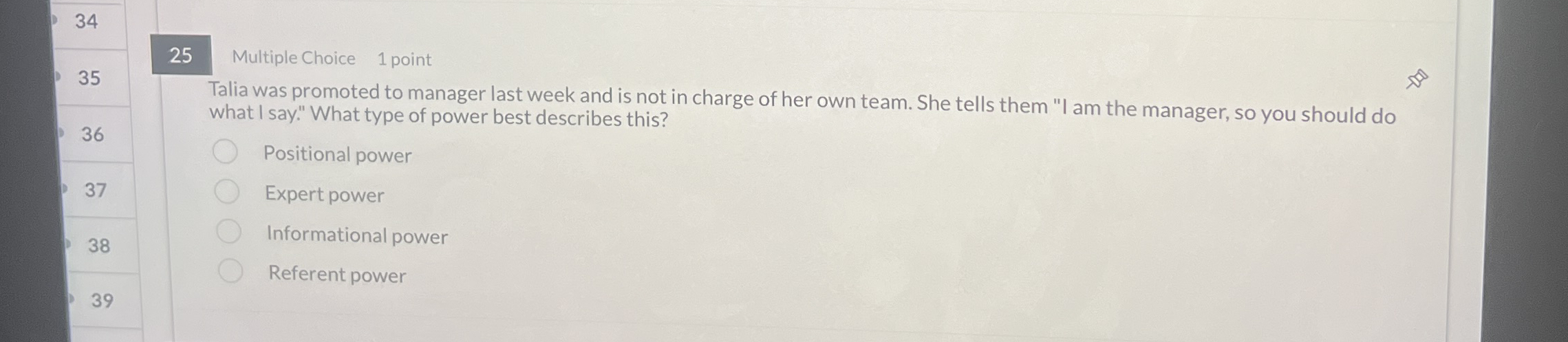 3 4 3 5 2 5 Multiple Choice 1 point 3 6 Talia was