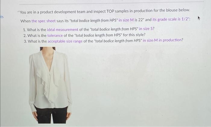 Its You are in a product development team and