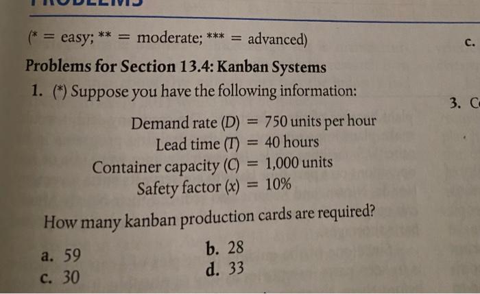 question # 1 C. 3.C (* = easy; ** = moderate; ;