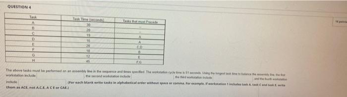 QUESTION 4 Task A Task To condo) 30 Tasks that