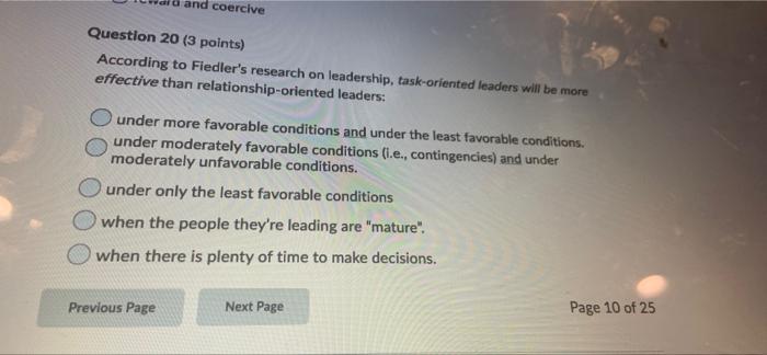 ind coercive Question 20 (3 points) According to