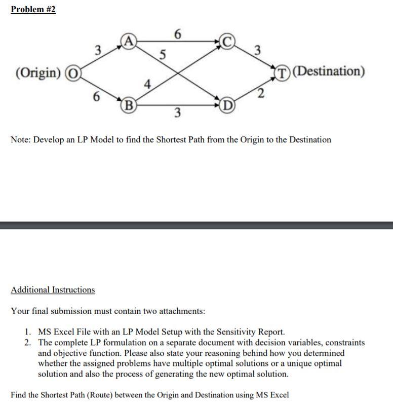 Problem #2 6 5 3 (Origin) IT (Destination) 4 6 2